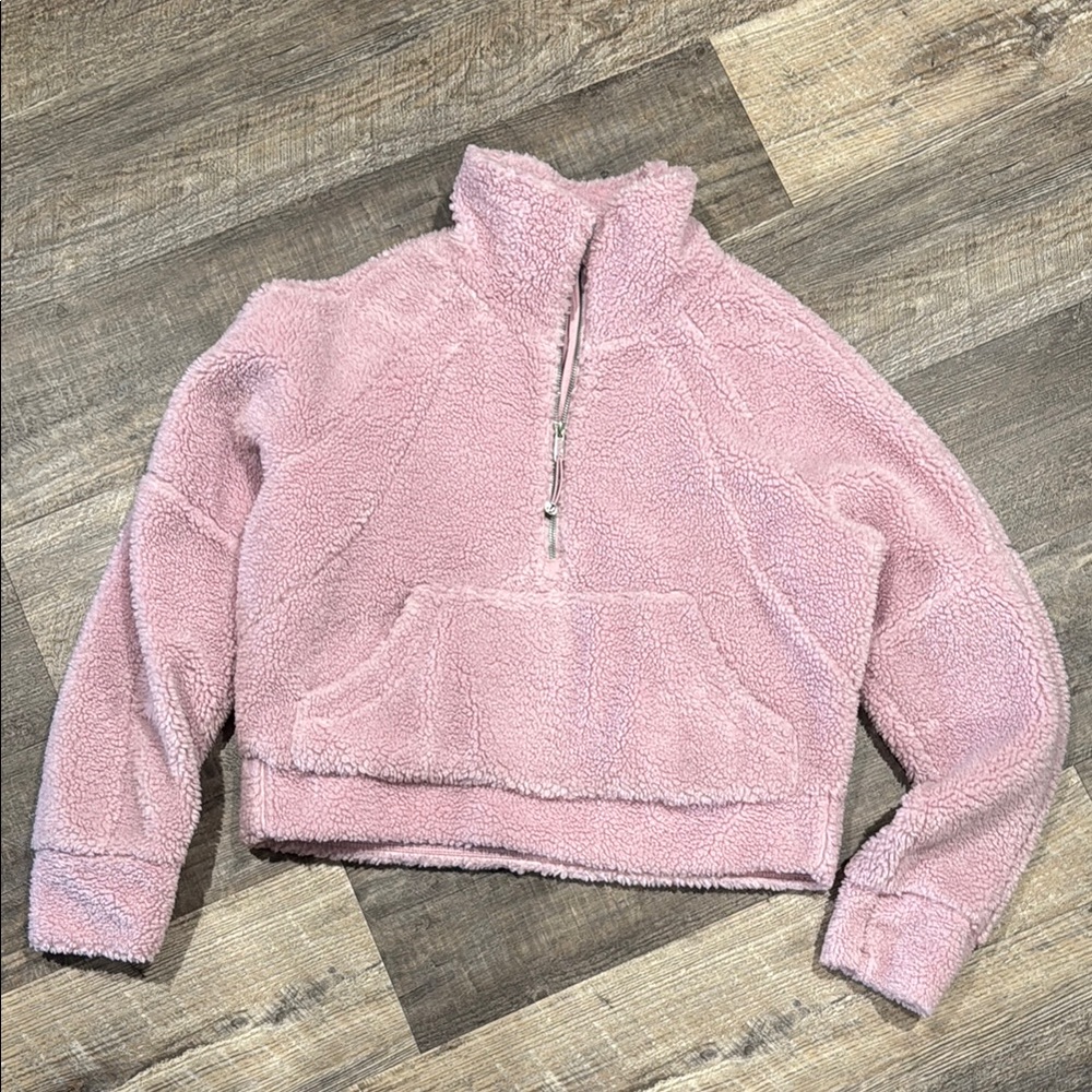 lululemon athletica Pink Fleece Sherpa Pullover Xs/small
